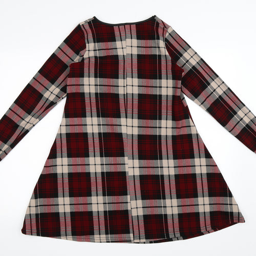 Preworn Womens Red Check  Shift  Size 8