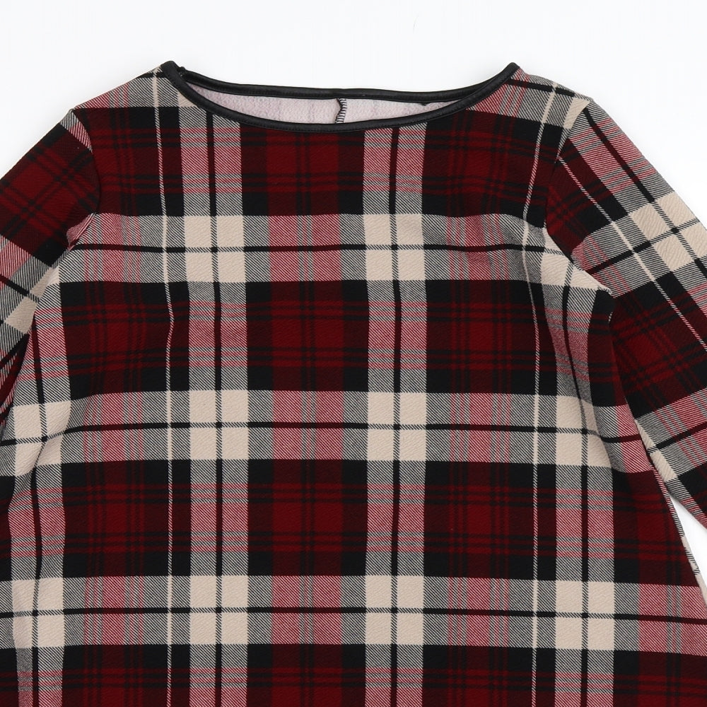 Preworn Womens Red Check  Shift  Size 8