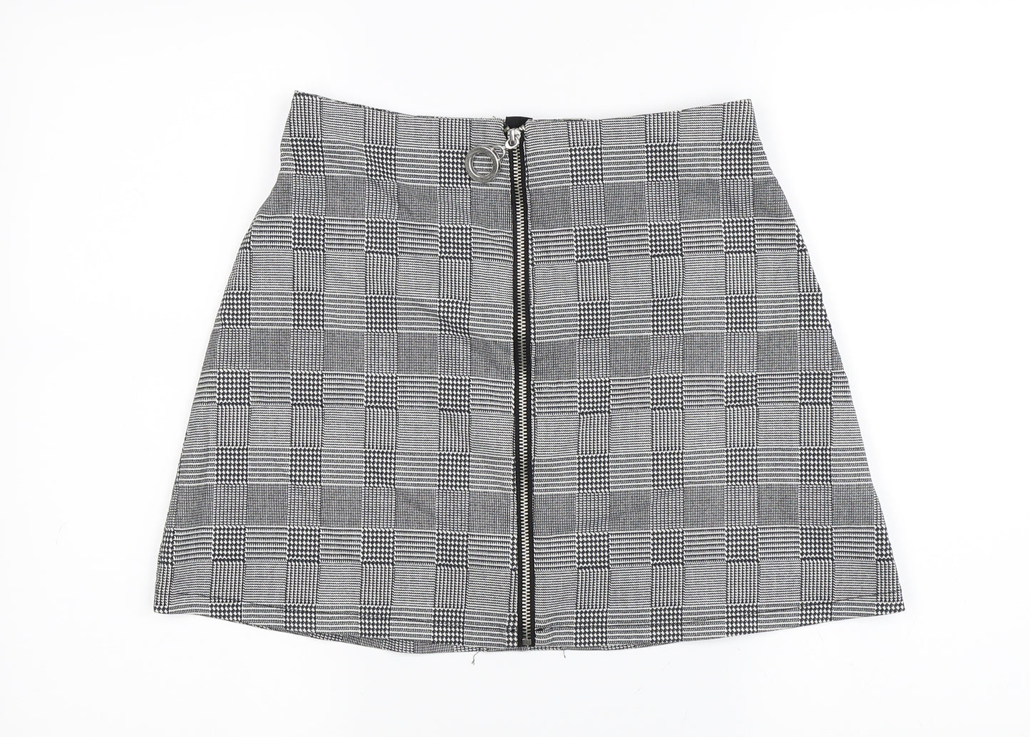 Primark Womens Black Check  A-Line Skirt Size 12