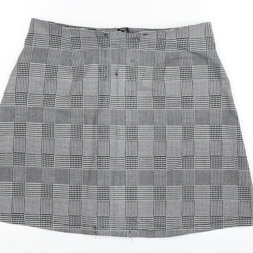 Primark Womens Black Check  A-Line Skirt Size 12