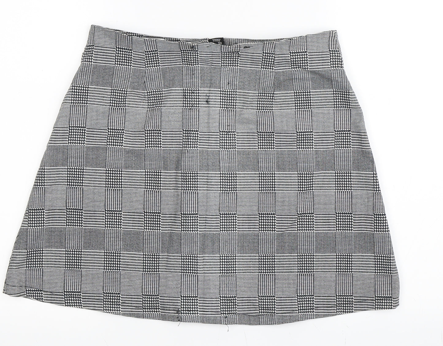 Primark Womens Black Check  A-Line Skirt Size 12