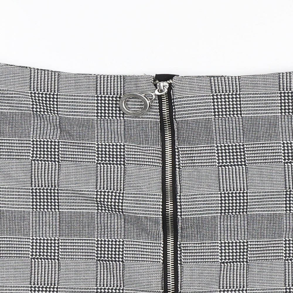 Primark Womens Black Check  A-Line Skirt Size 12
