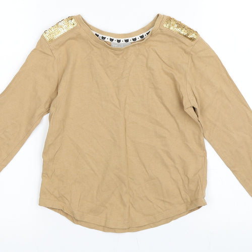 Matalan Girls Beige   Basic T-Shirt Size 7 Years