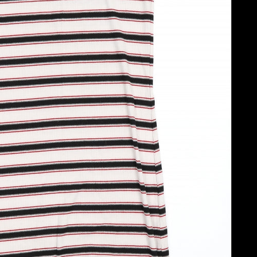 Primark Girls White Striped  T-Shirt Dress  Size 13-14 Years
