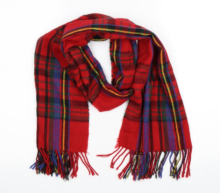 Preworn Womens Red Check   Scarf