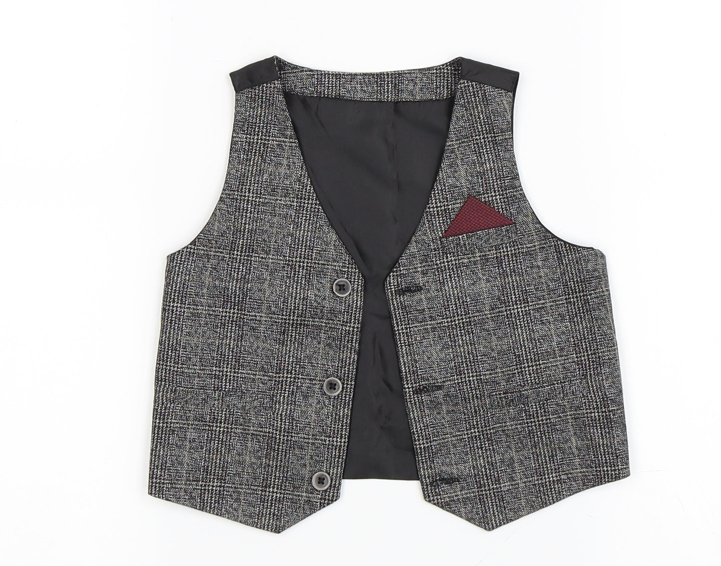 Primark Boys Brown Check   Suit Waistcoat Size 12-18 Months