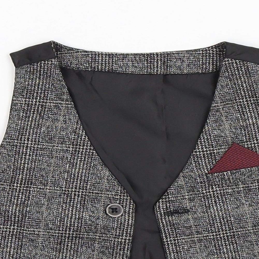 Primark Boys Brown Check   Suit Waistcoat Size 12-18 Months