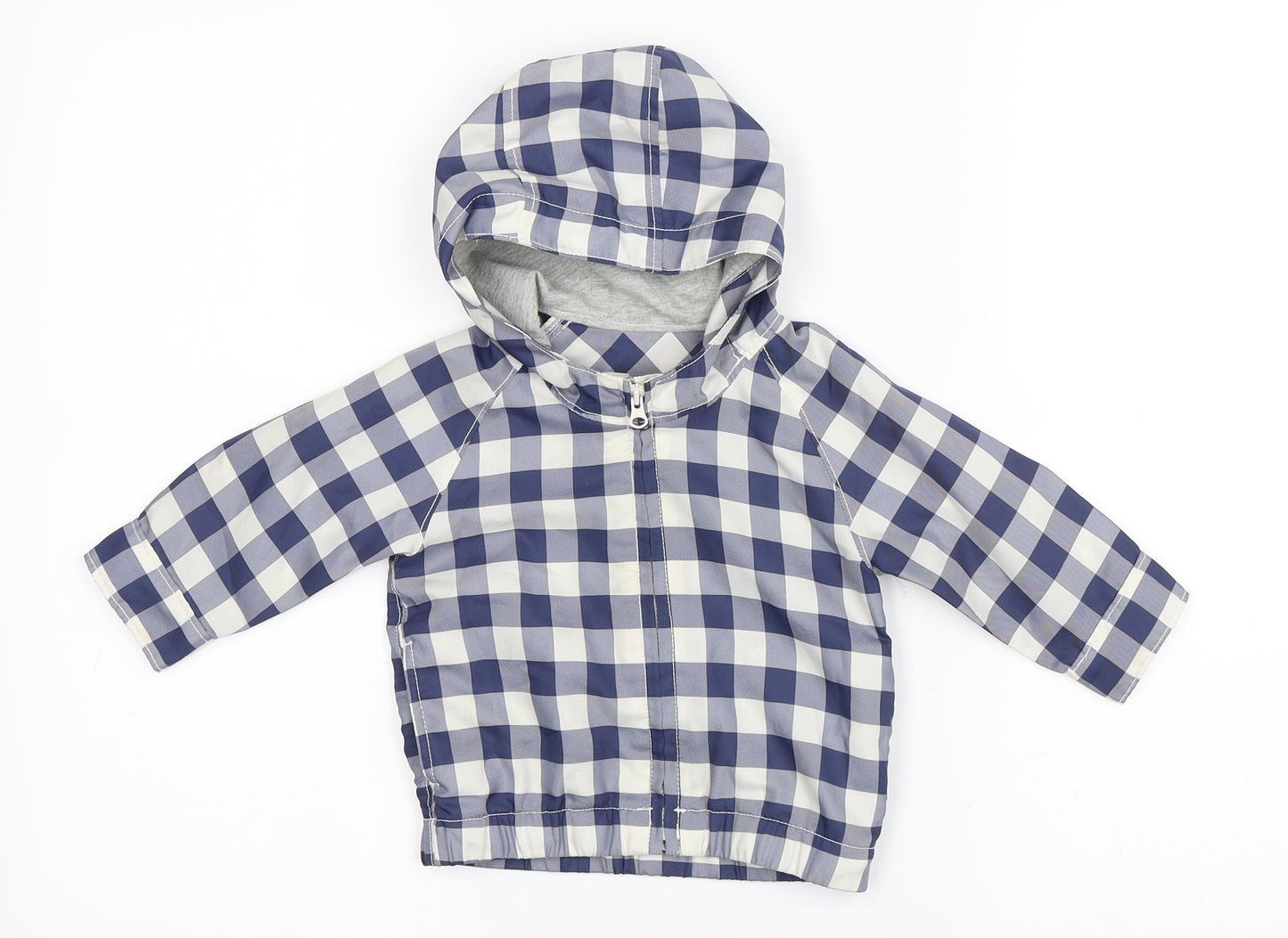 Gap Baby Blue Gingham  Rain Coat Coat Size 6-9 Months