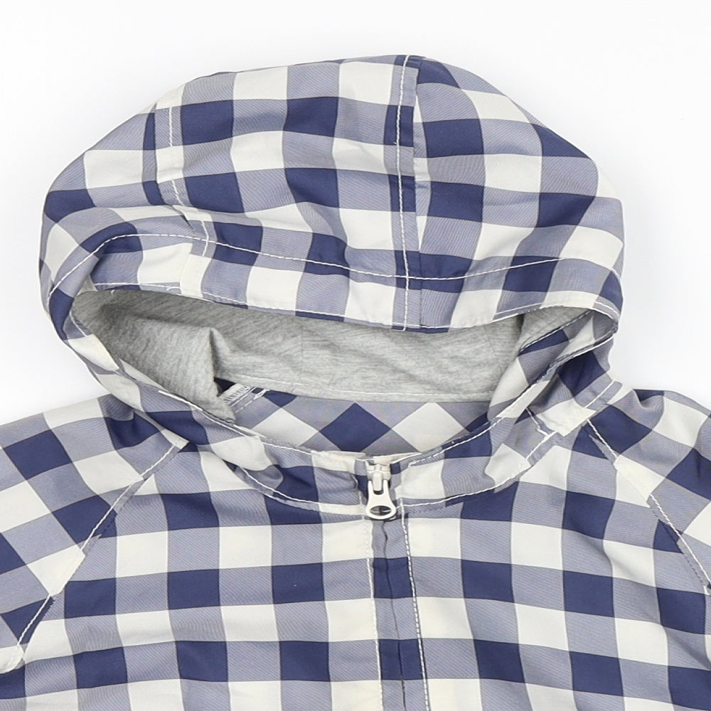 Gap Baby Blue Gingham  Rain Coat Coat Size 6-9 Months