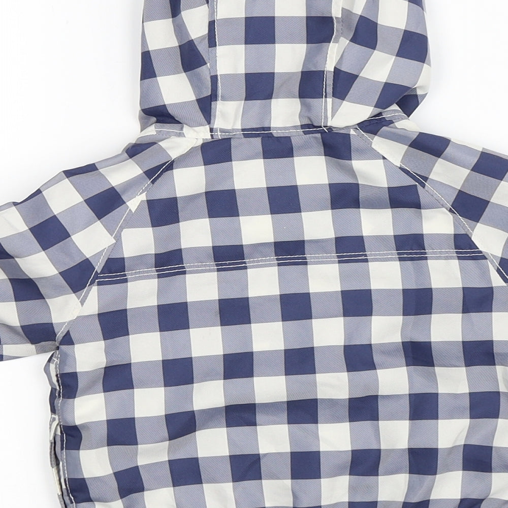 Gap Baby Blue Gingham  Rain Coat Coat Size 6-9 Months