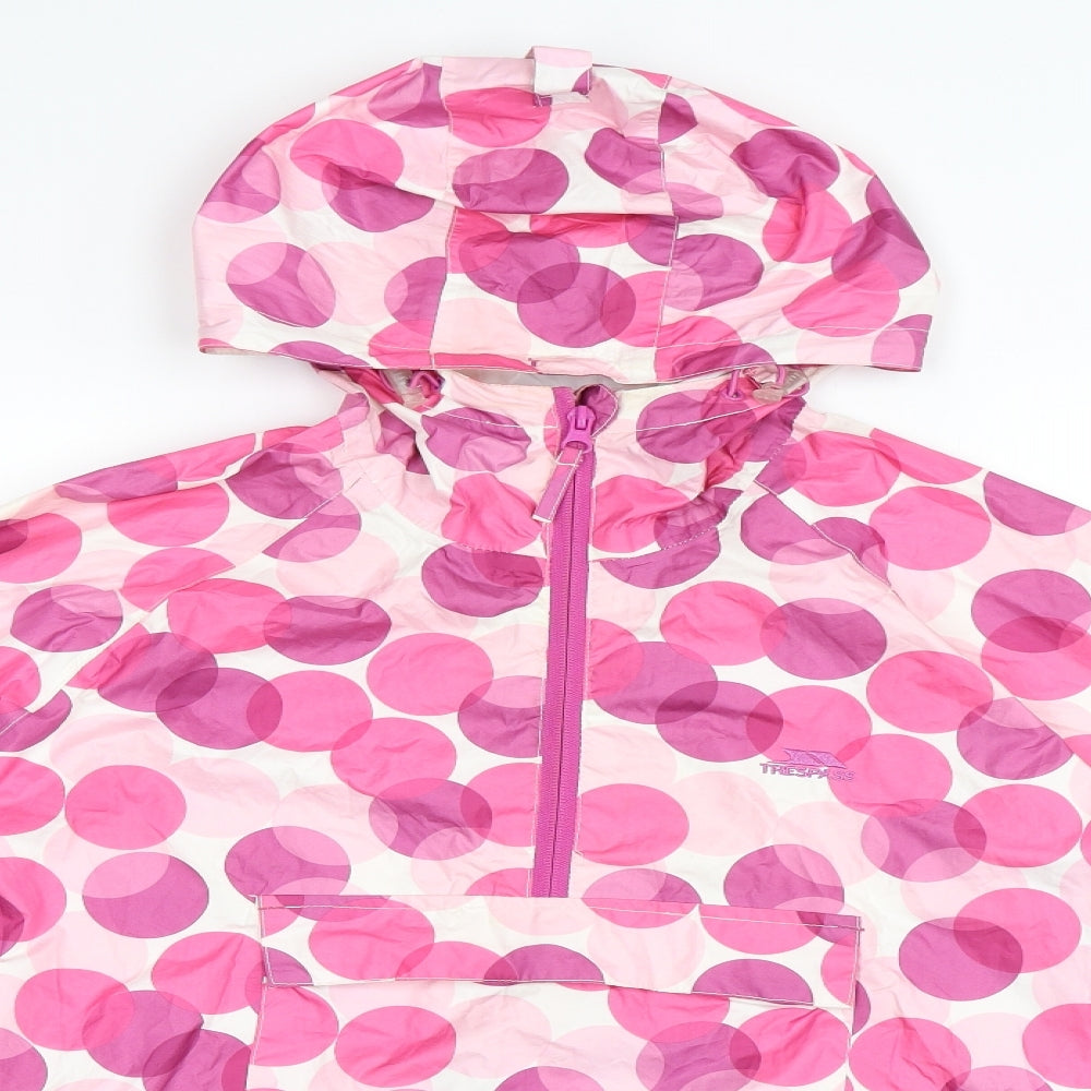 Trespass Womens Pink Polka Dot  Rain Coat Jacket Size L