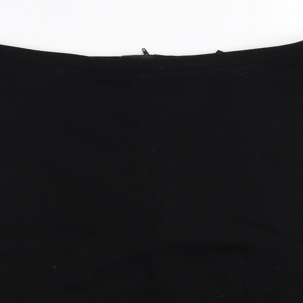 H&M Womens Black Houndstooth  Skater Skirt Size 12