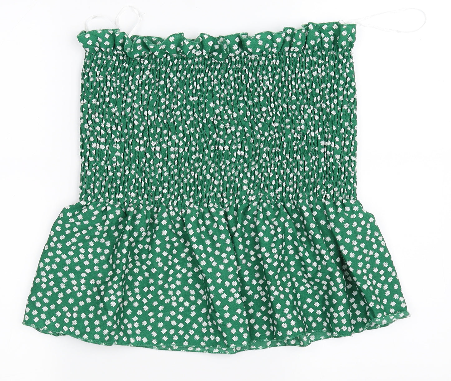 SHIEN Womens Green Floral  Cropped Blouse Size 3XL