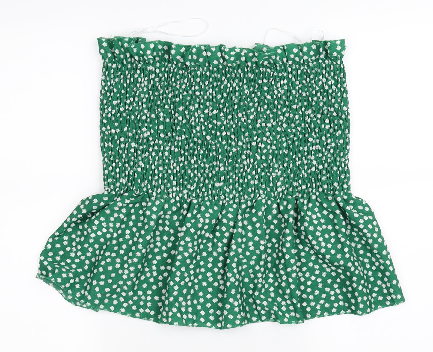 SHIEN Womens Green Floral  Cropped Blouse Size 3XL