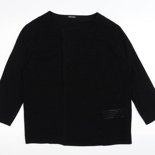 Gerry Weber Womens Black   Cardigan Jumper Size 14  - see through front