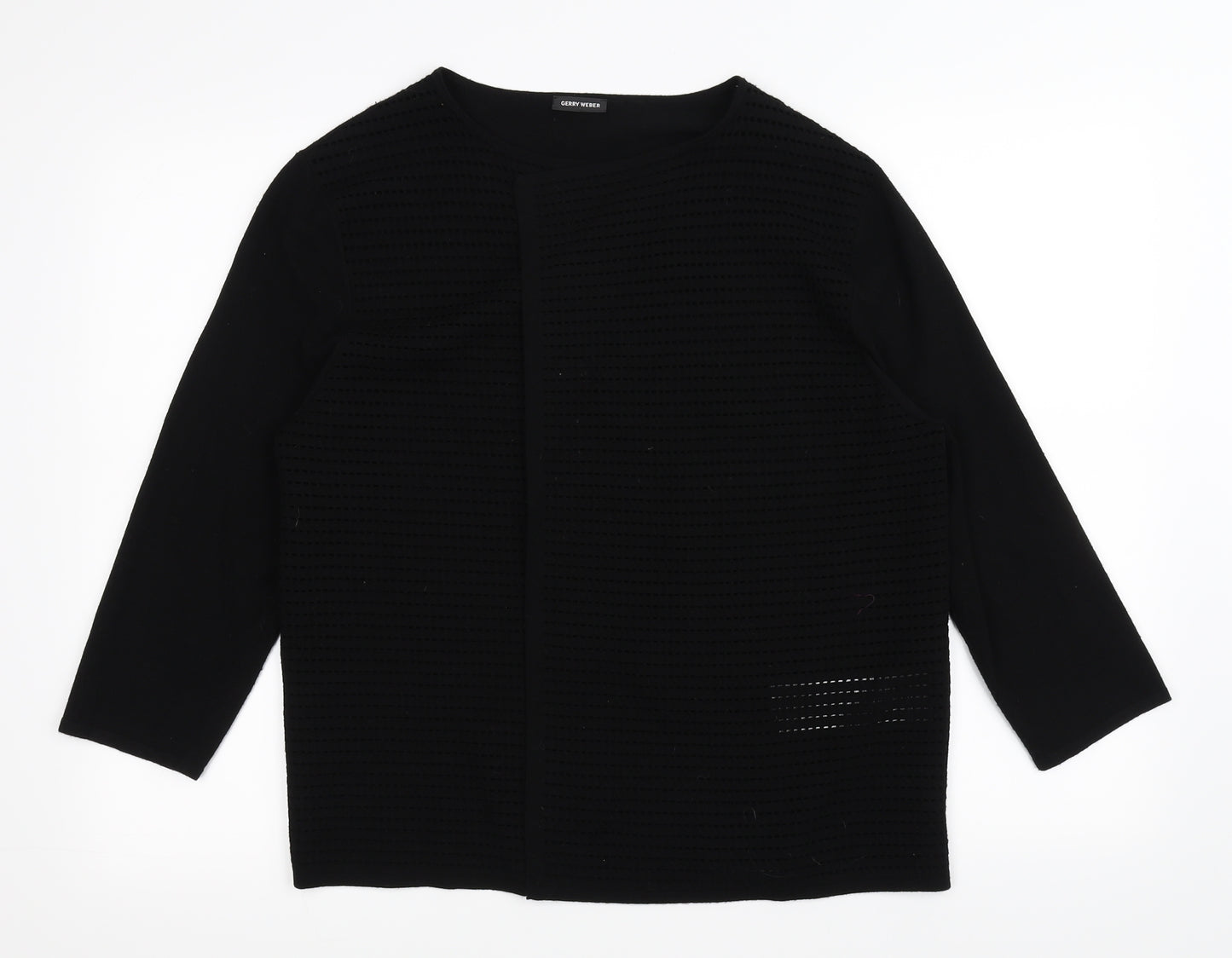 Gerry Weber Womens Black   Cardigan Jumper Size 14  - see through front