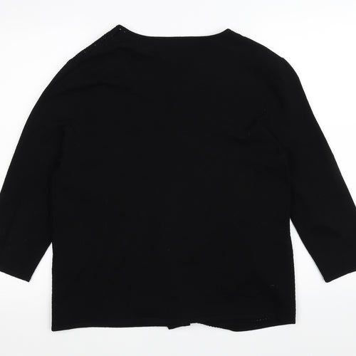 Gerry Weber Womens Black   Cardigan Jumper Size 14  - see through front