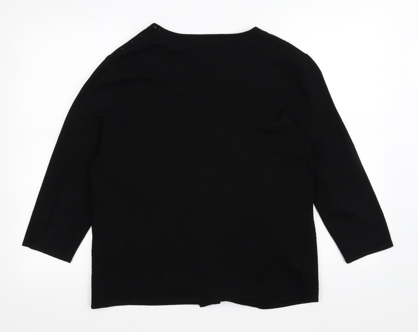 Gerry Weber Womens Black   Cardigan Jumper Size 14  - see through front