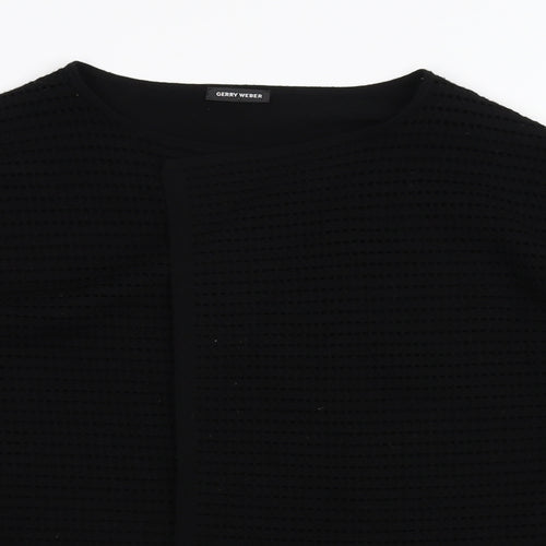 Gerry Weber Womens Black   Cardigan Jumper Size 14  - see through front
