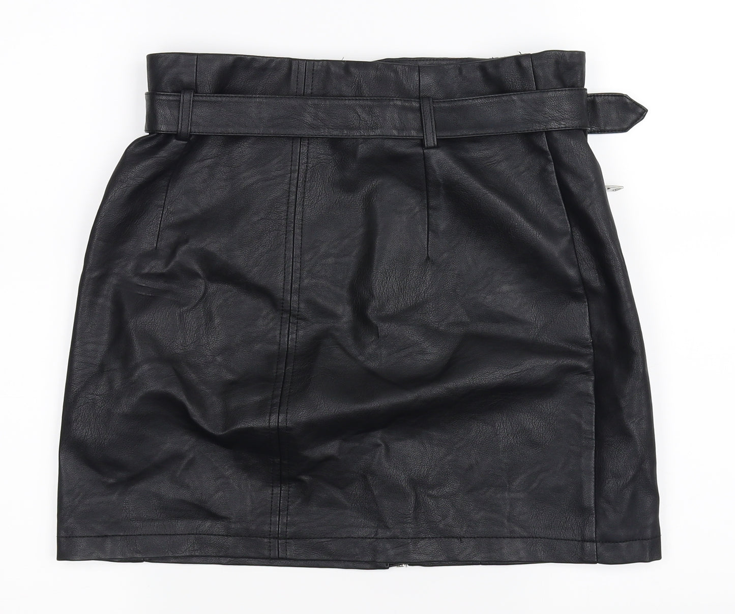 Topshop Womens Black   A-Line Skirt Size 10  - Biker