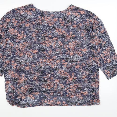 Roman Womens Pink Floral  Basic T-Shirt Size 20  - Ruched