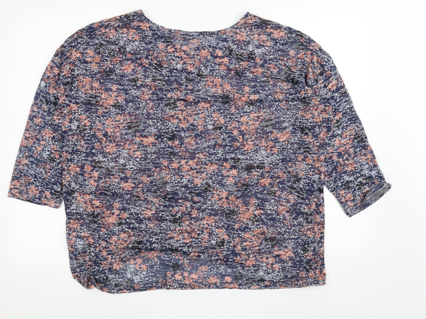 Roman Womens Pink Floral  Basic T-Shirt Size 20  - Ruched