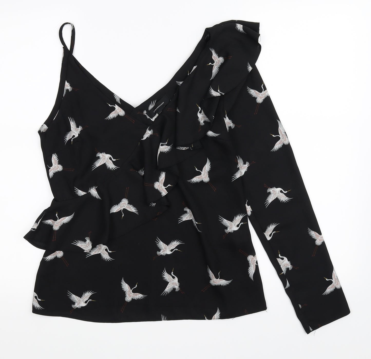 Atmosphere Womens Black Animal Print  Basic Blouse Size 8