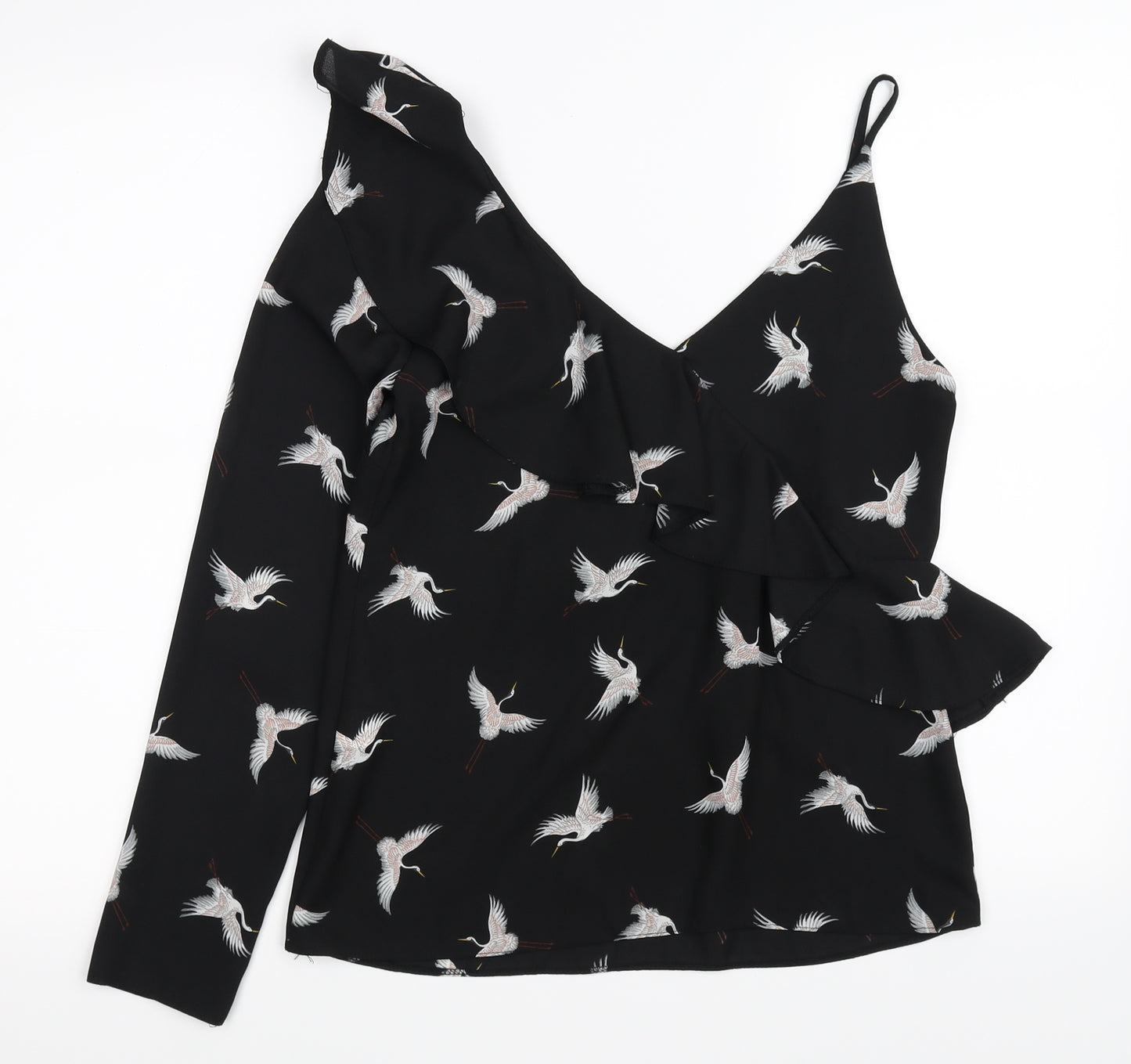 Atmosphere Womens Black Animal Print  Basic Blouse Size 8