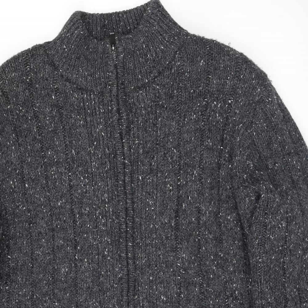 George Mens Grey   Full Zip Jumper Size L