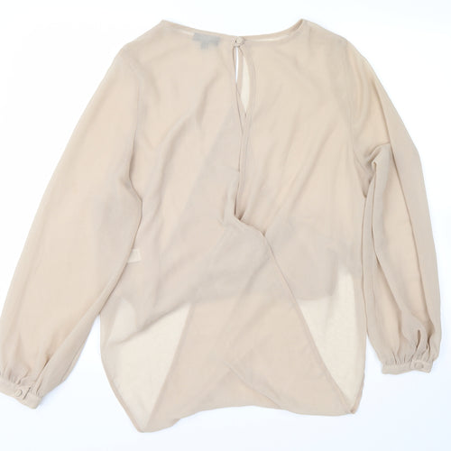 Topshop Womens Beige   Wrap Blouse Size 8