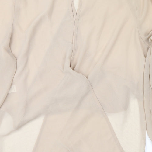 Topshop Womens Beige   Wrap Blouse Size 8