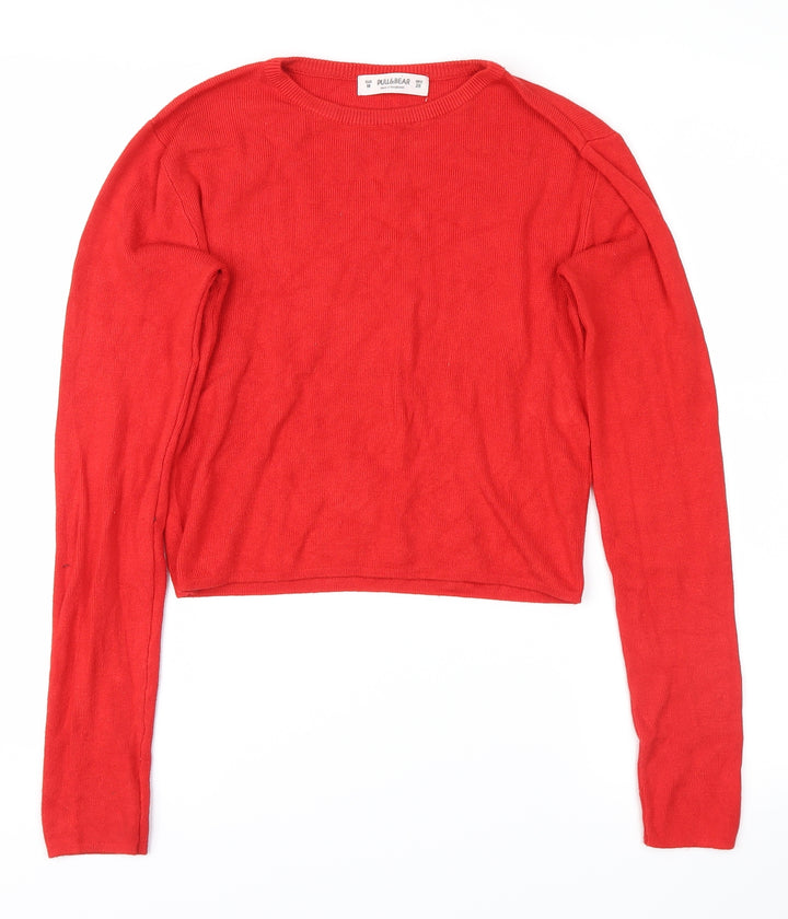 Pull&Bear Womens Red   Pullover Jumper Size M