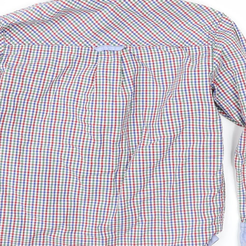 John Lewis Boys Blue Plaid  Basic Button-Up Size 6 Years