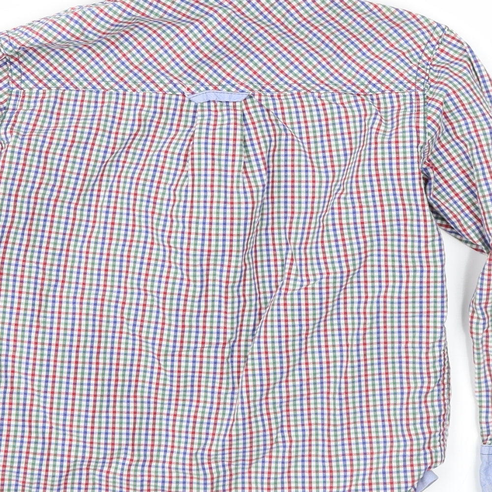 John Lewis Boys Blue Plaid  Basic Button-Up Size 6 Years