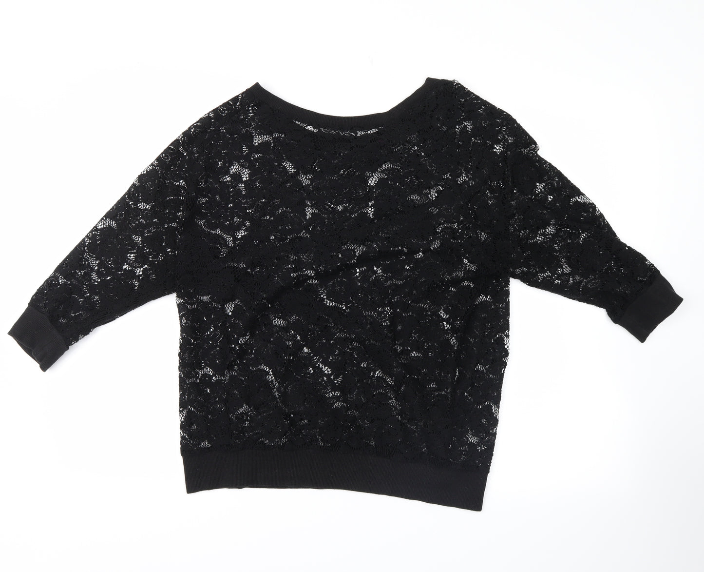 NEXT Womens Black Floral  Pullover Jumper Size 14