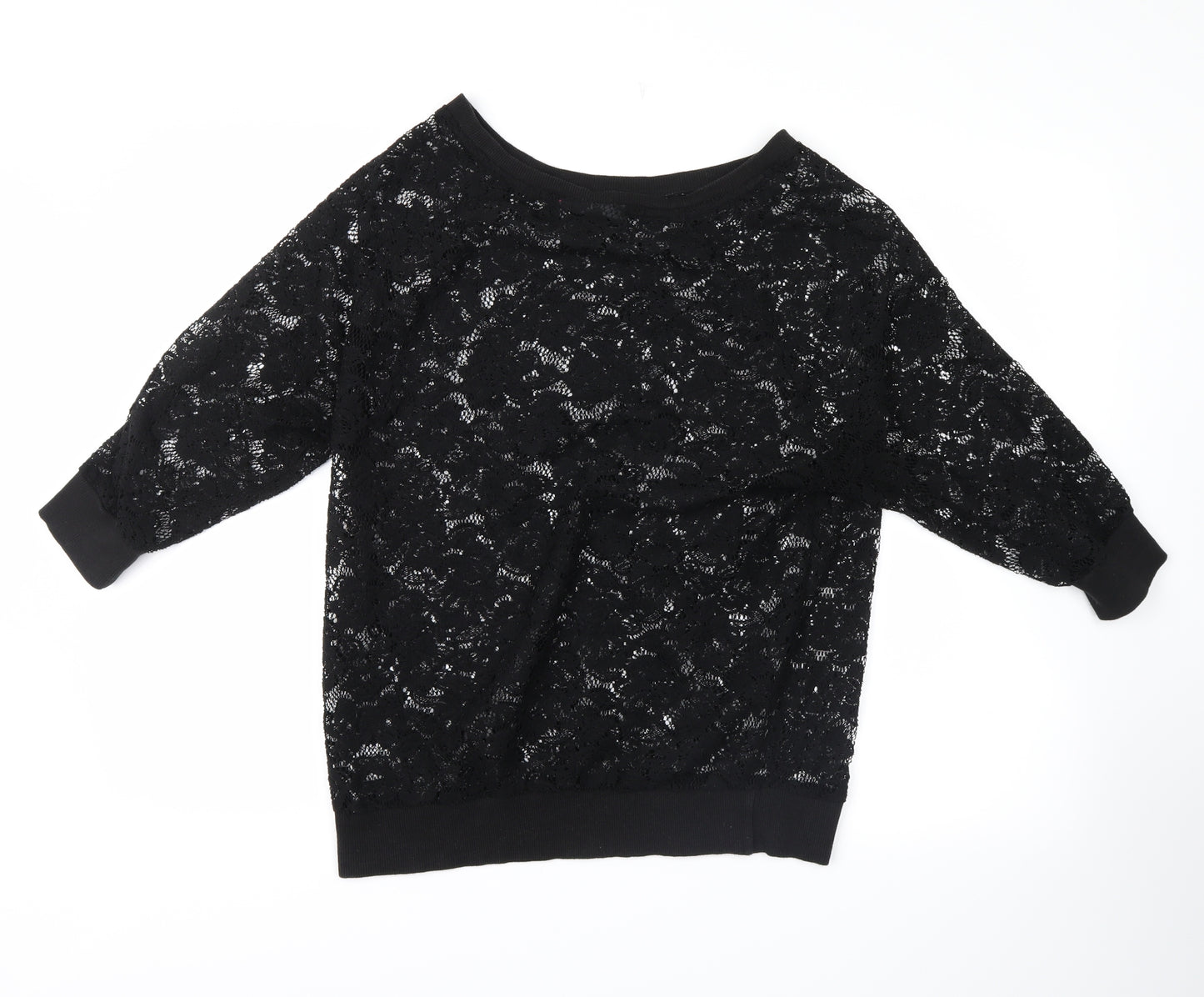 NEXT Womens Black Floral  Pullover Jumper Size 14