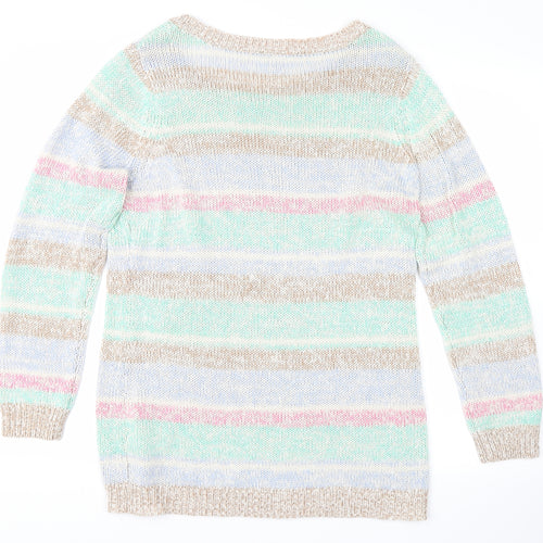 no bran Womens Multicoloured Striped  Pullover Jumper Size 16
