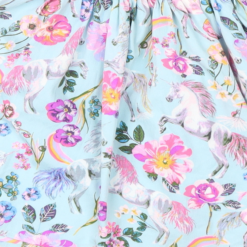 Monsoon Girls Black Floral  Pleated Skirt Size 10-11 Years - unicorn, rainbows