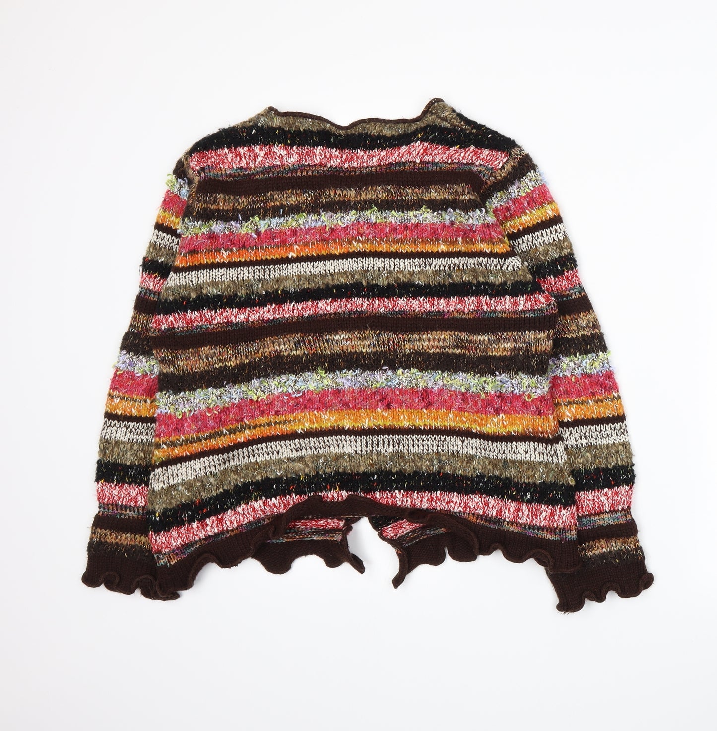 Jessica Graaf Womens Multicoloured Striped Knit Cardigan Jumper Size L