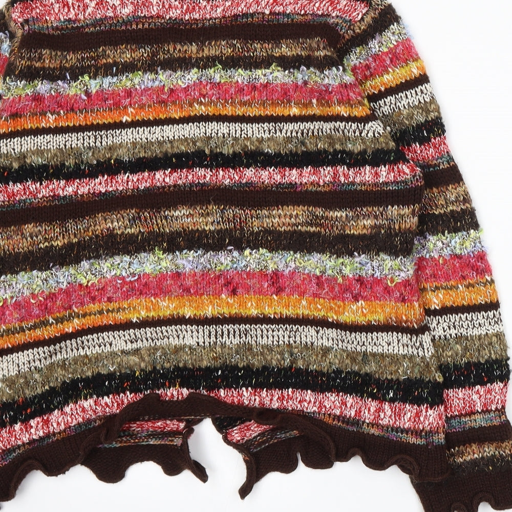 Jessica Graaf Womens Multicoloured Striped Knit Cardigan Jumper Size L