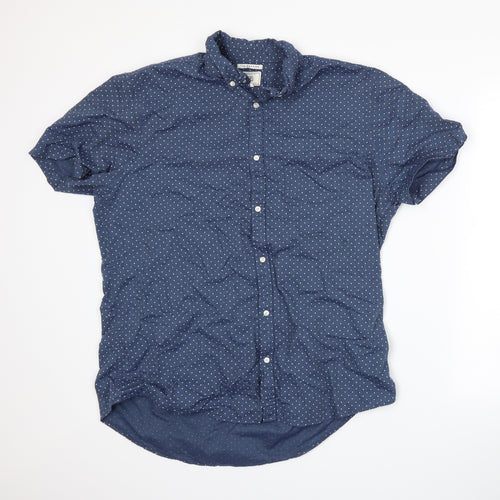 F&F Mens Blue Polka Dot   Button-Up Size XL