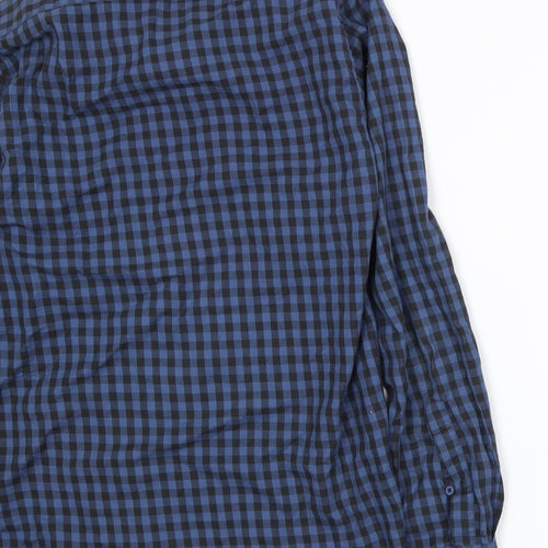 Seed Mens Blue Check   Button-Up Size M