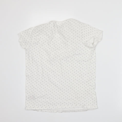 Primark Girls White Spotted Jersey Basic T-Shirt Size 13-14 Years