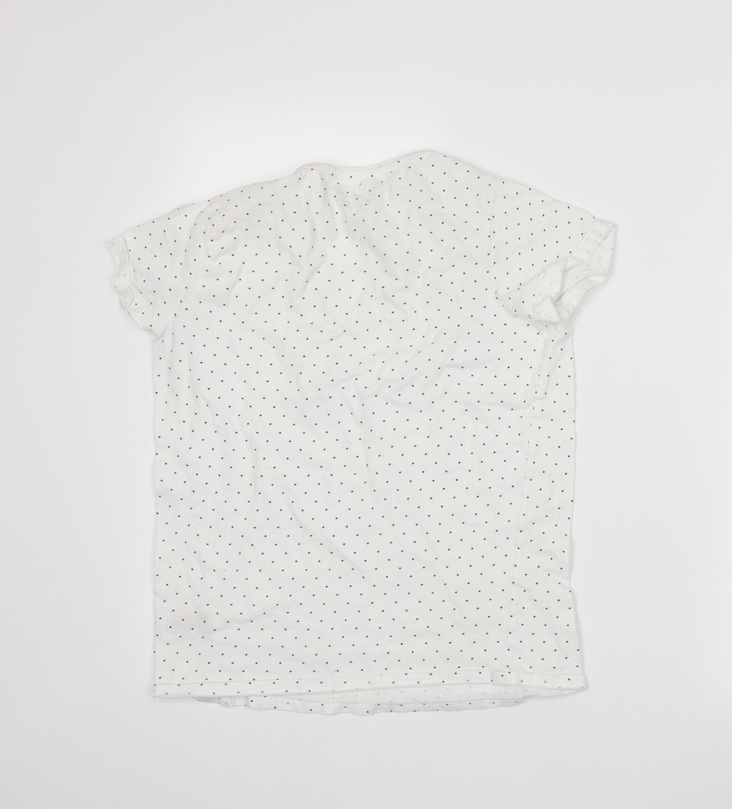 Primark Girls White Spotted Jersey Basic T-Shirt Size 13-14 Years