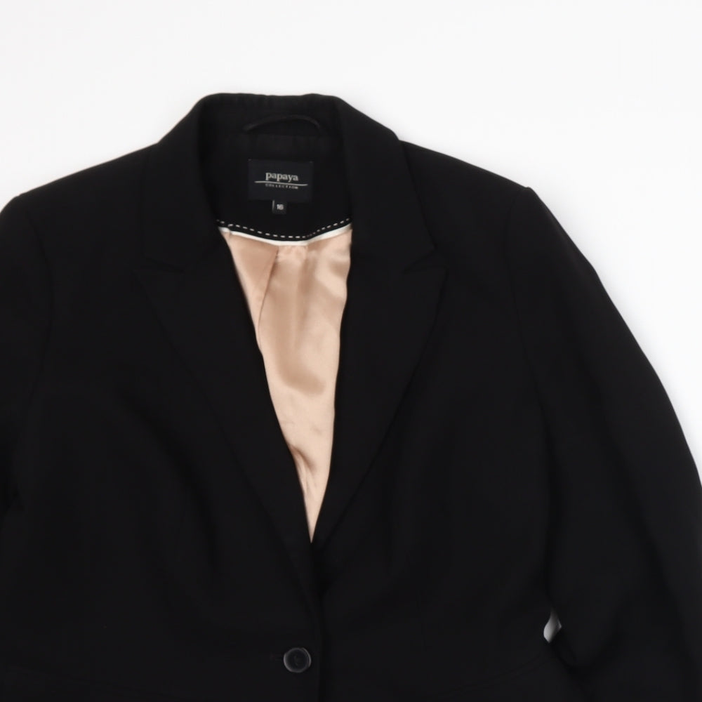 Papaya Womens Black   Jacket Suit Jacket Size 16