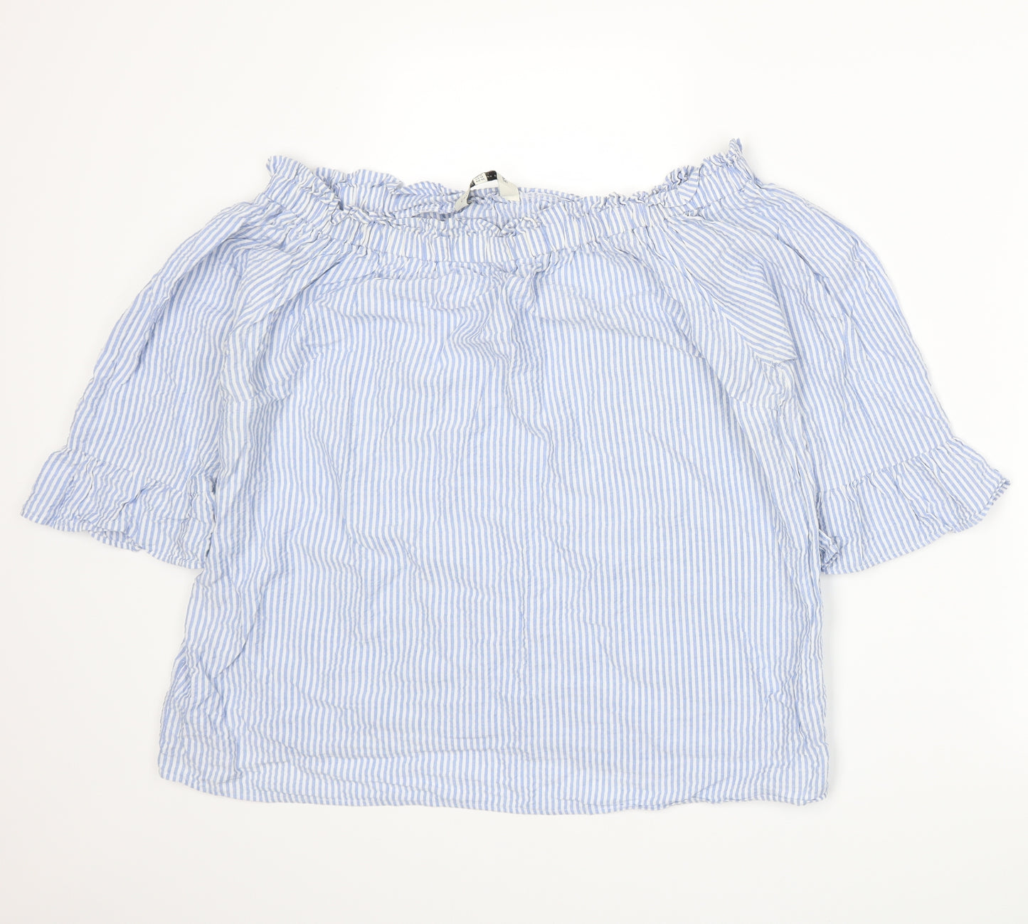 F&F Womens Blue Striped  Basic T-Shirt Size 18