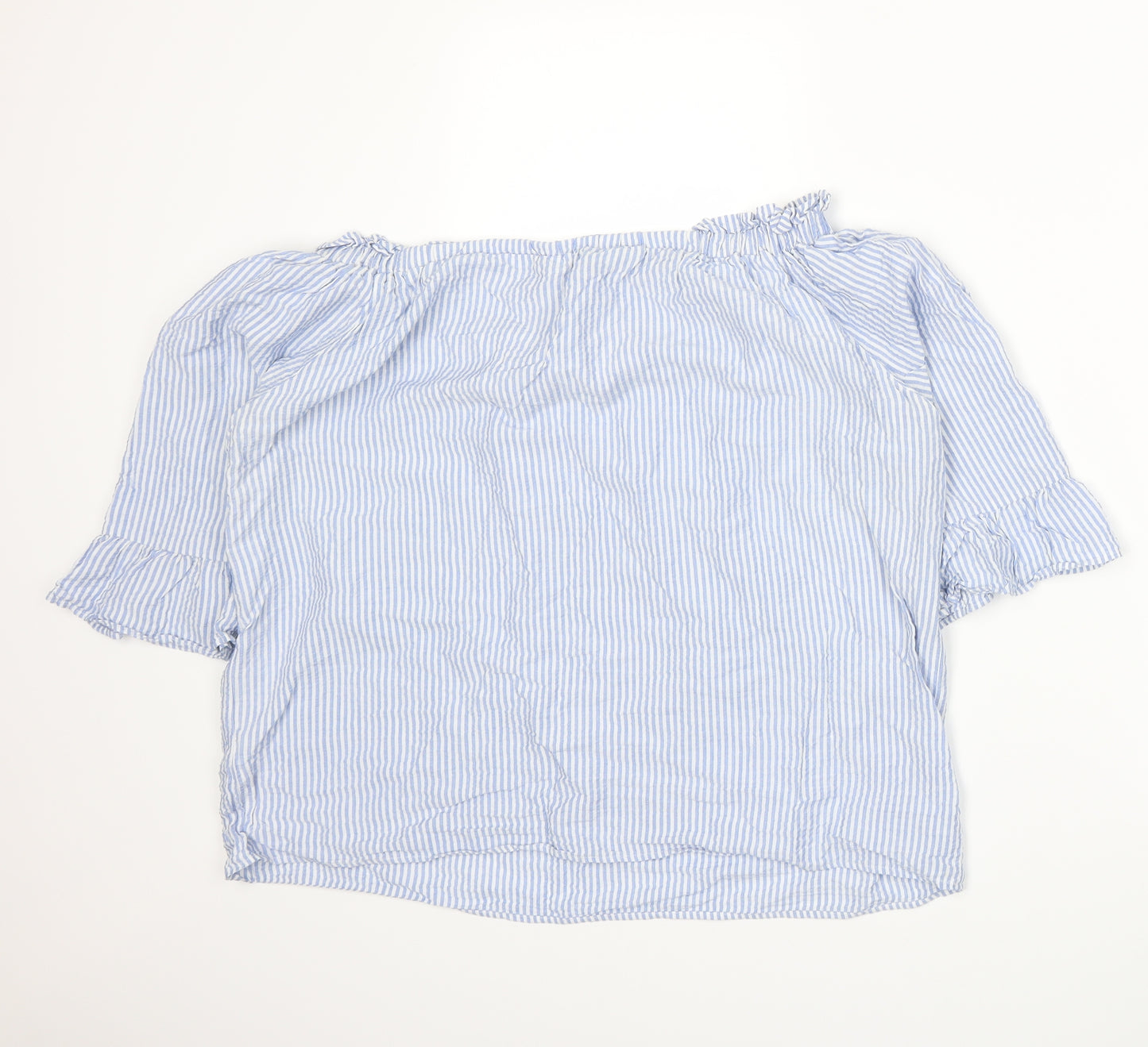 F&F Womens Blue Striped  Basic T-Shirt Size 18