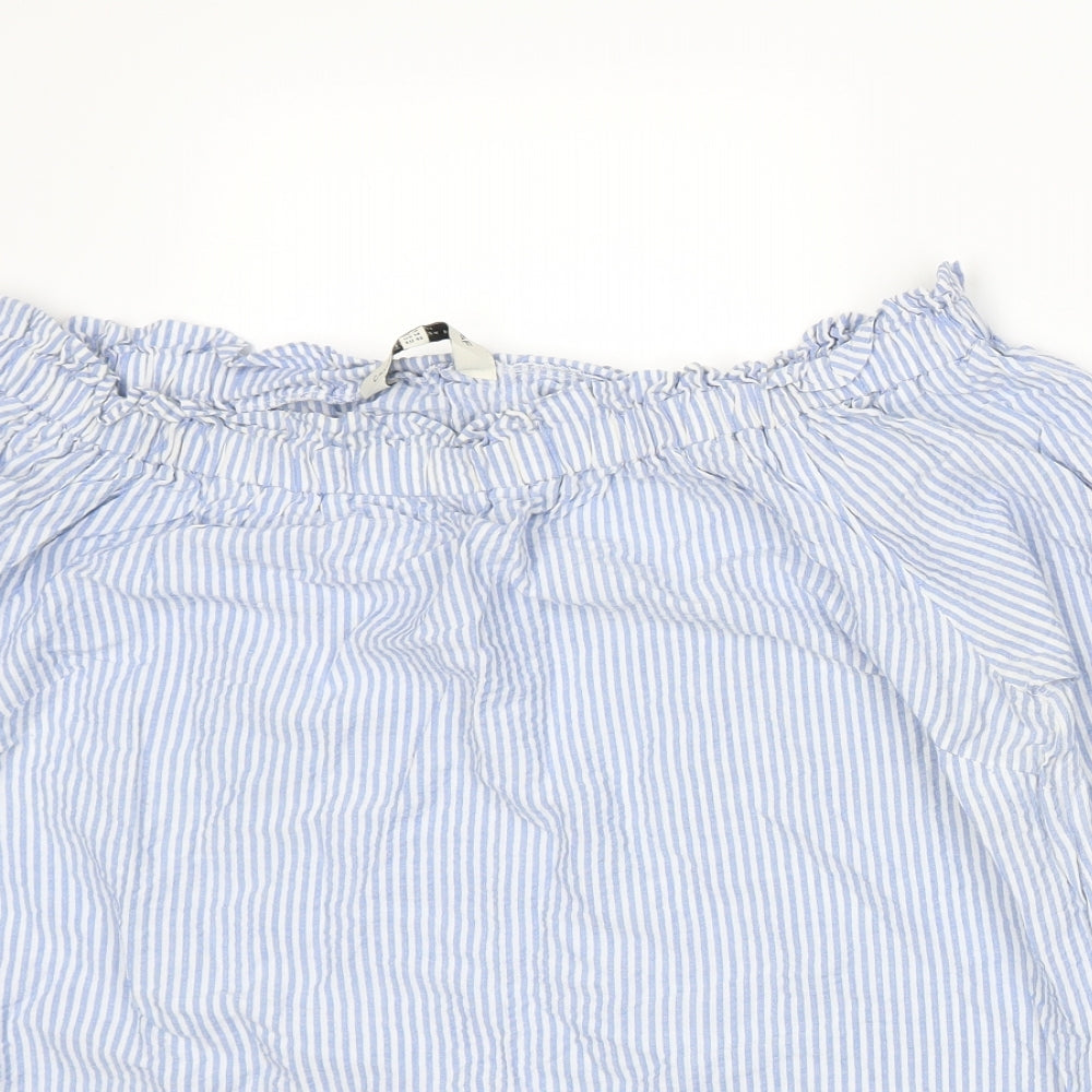 F&F Womens Blue Striped  Basic T-Shirt Size 18
