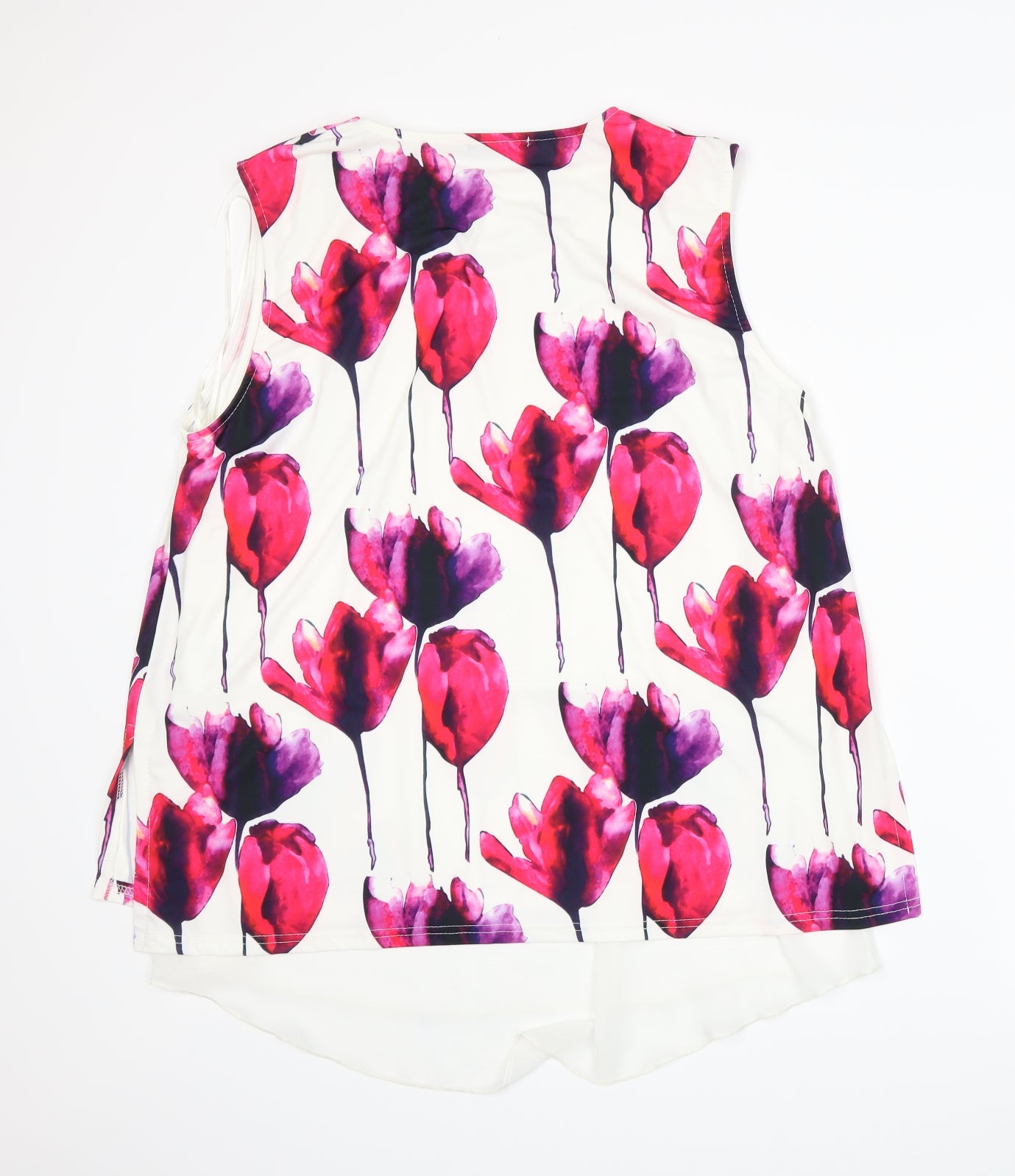 Quiz Womens White Floral  Basic Tank Size 18