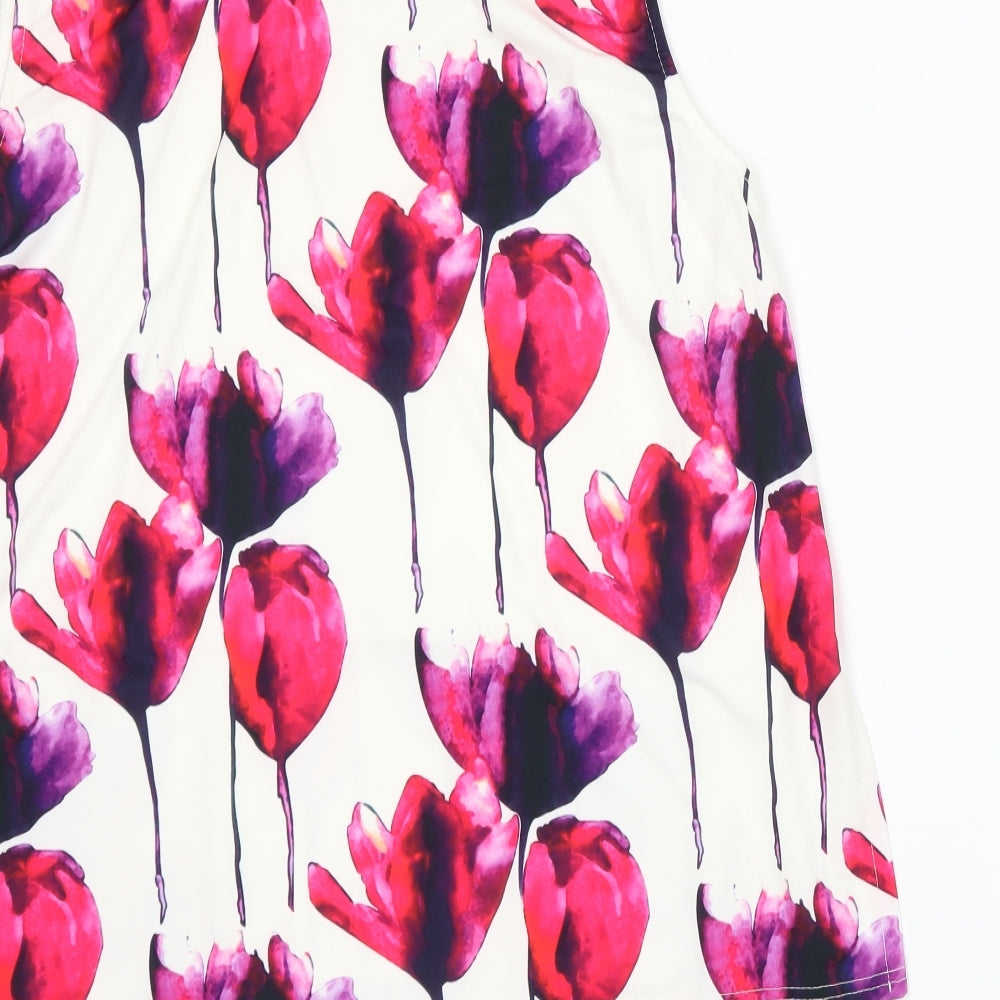 Quiz Womens White Floral  Basic Tank Size 18